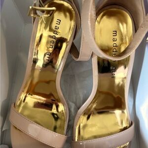 Madden Girl Blush Heels with Gold Accents